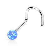 Gebogener Nasenstecker mit Opal | 4 Farben