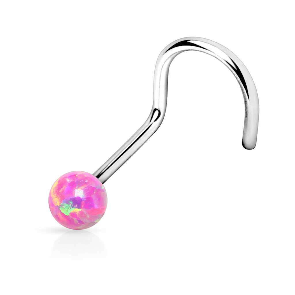 Gebogener Nasenstecker mit Opal | 4 Farben