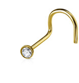 Nasenpiercing L-Form mit Kristall Stein