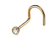 Nasenpiercing L-Form mit Kristall Stein
