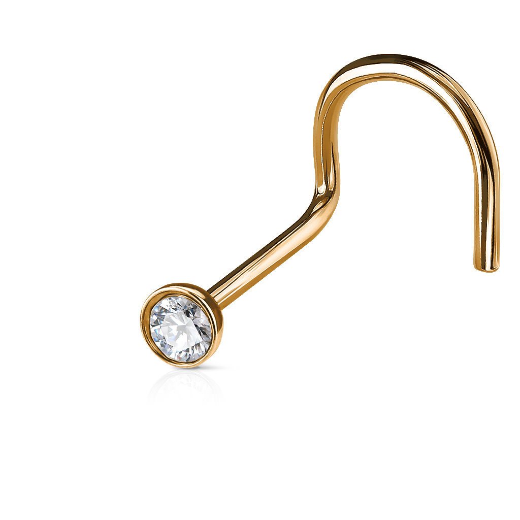 Nasenpiercing L-Form mit Kristall Stein