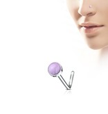 L-Form Nasenstecker mit Halbedelstein