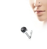 L-Form Nasenstecker mit Halbedelstein