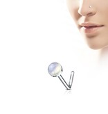 L-Form Nasenstecker mit Halbedelstein