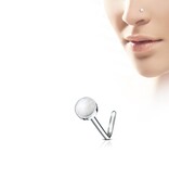 L-Form Nasenstecker mit Halbedelstein