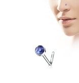 L-Form Nasenstecker mit Halbedelstein