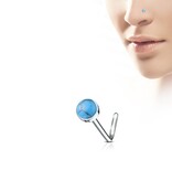 L-Form Nasenstecker mit Halbedelstein