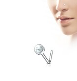 L-Form Nasenstecker mit Halbedelstein