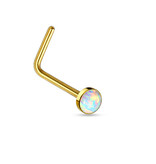 L-Form Nasenstecker mit Opal