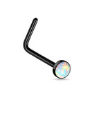 L-Form Nasenstecker mit Opal