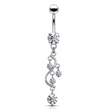 Bauchnabelpiercing mit Kristall-Zirkonia-Anhänger