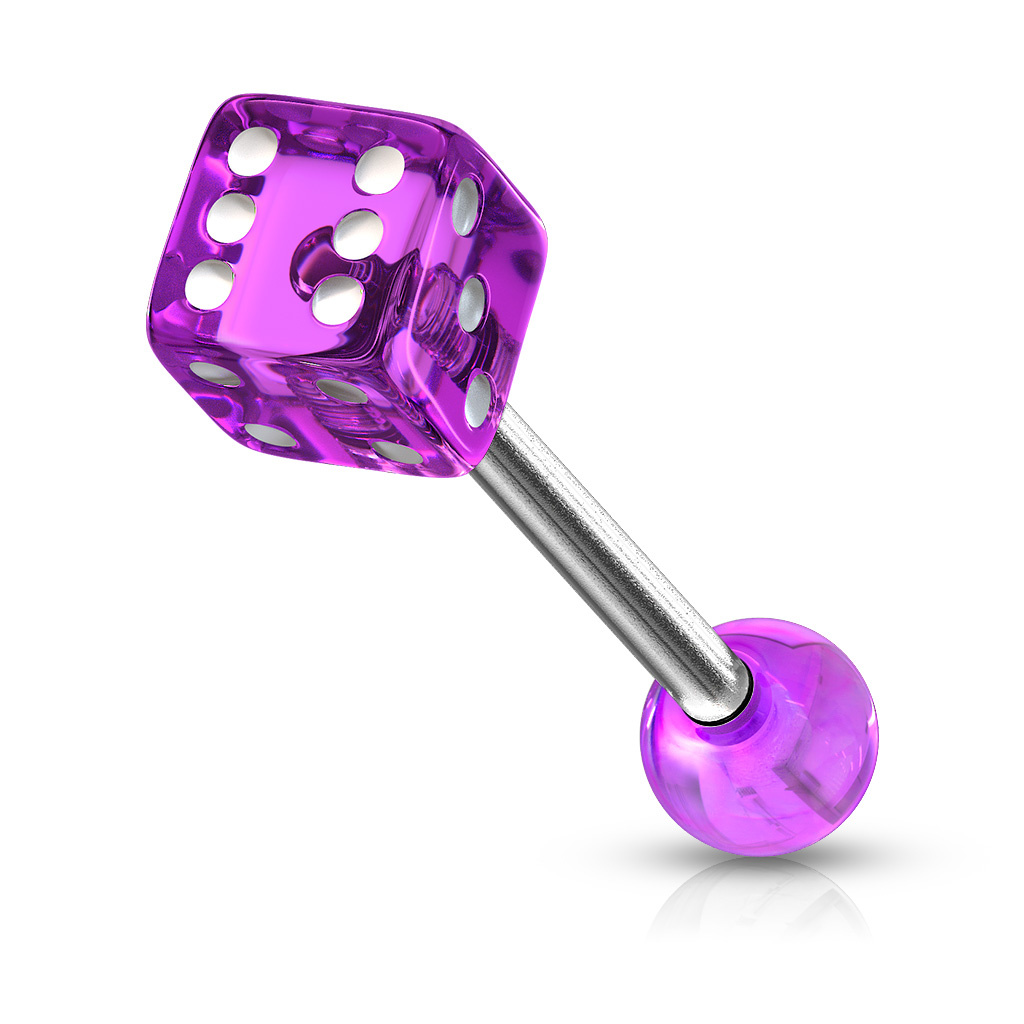 Zungenpiercing Würfel - 4 Farben