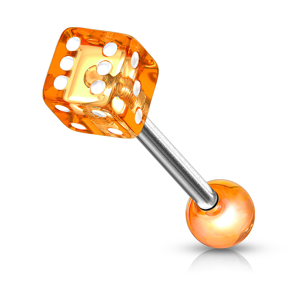 Zungenpiercing Würfel - 4 Farben