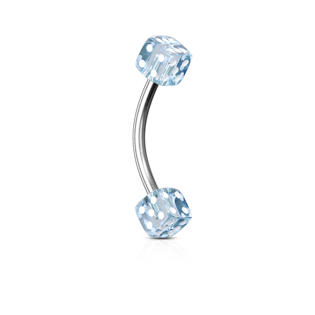 Augenbrauenpiercing mit UV Würfel - 8 Farben