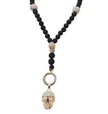Perlen Y-Halskette mit Totenkopf Anhänger