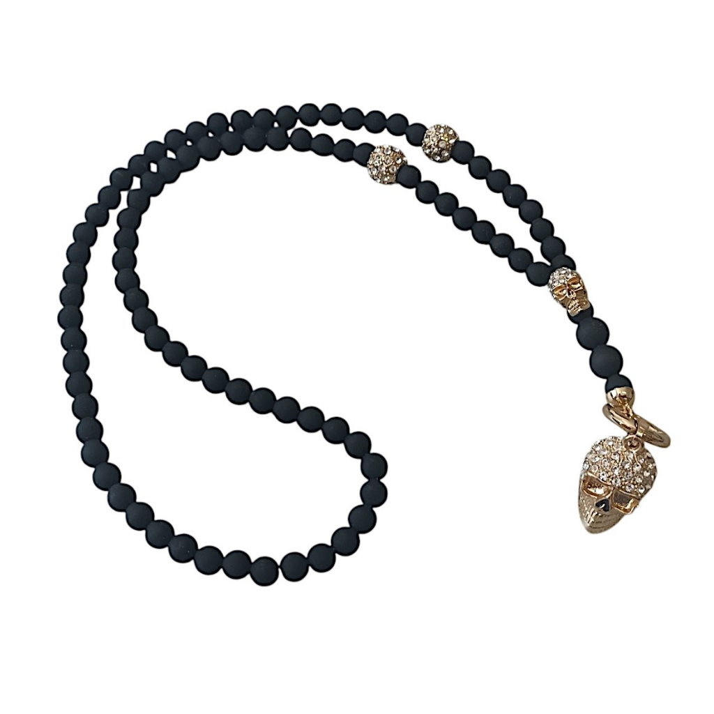 Lange Y-Halskette Totenkopf -70 cm