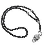 Lange Damen Halskette mit Totenkopf Anhänger