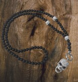 Lange Damen Halskette mit Totenkopf Anhänger