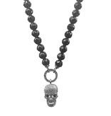 Schwarze Bikerkette mit Totenkopf