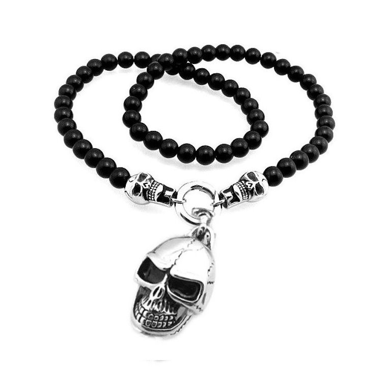 Bikerkette schwarz Totenkopf