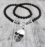 Bikerkette schwarz mit Totenkopfanhänger