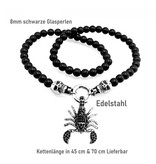 Schwarze Halskette mit Skorpionanhänger