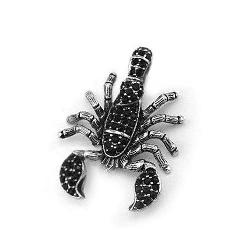 Schwarze Halskette mit Skorpionanhänger