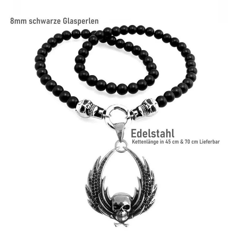 Biker Schmuckkette Totenkopf aus Edelstahl