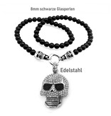 Edelstahl Halskette Totenkopf - Bikerschmuck