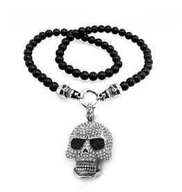 Edelstahl Halskette Totenkopf