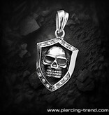 Schwarze Damen Bikerkette mit Totenkopf