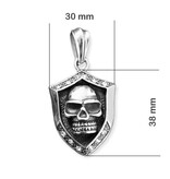 Schwarze Damen Bikerkette mit Totenkopf