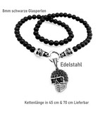 Rockiger Look: Damenkette in Schwarz mit markantem Totenkopf-Design
