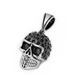 Rockiger Look: Damenkette in Schwarz mit markantem Totenkopf-Design