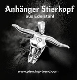 Schwarze Glasperlenkette mit Stierkopf-Anhänger