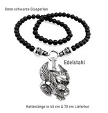 Schwarze Damen Bikerkette mit Anhänger „Live to ride – ride to live“