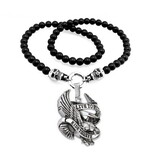 Schwarze Damen Bikerkette mit Anhänger „Live to ride – ride to live“