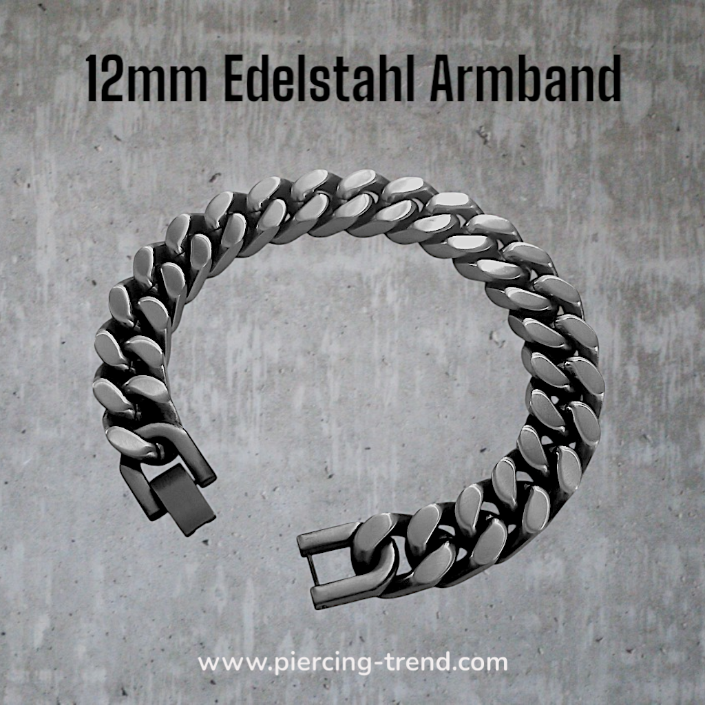 Edelstahl Panzerkette 12mm geschwärzt