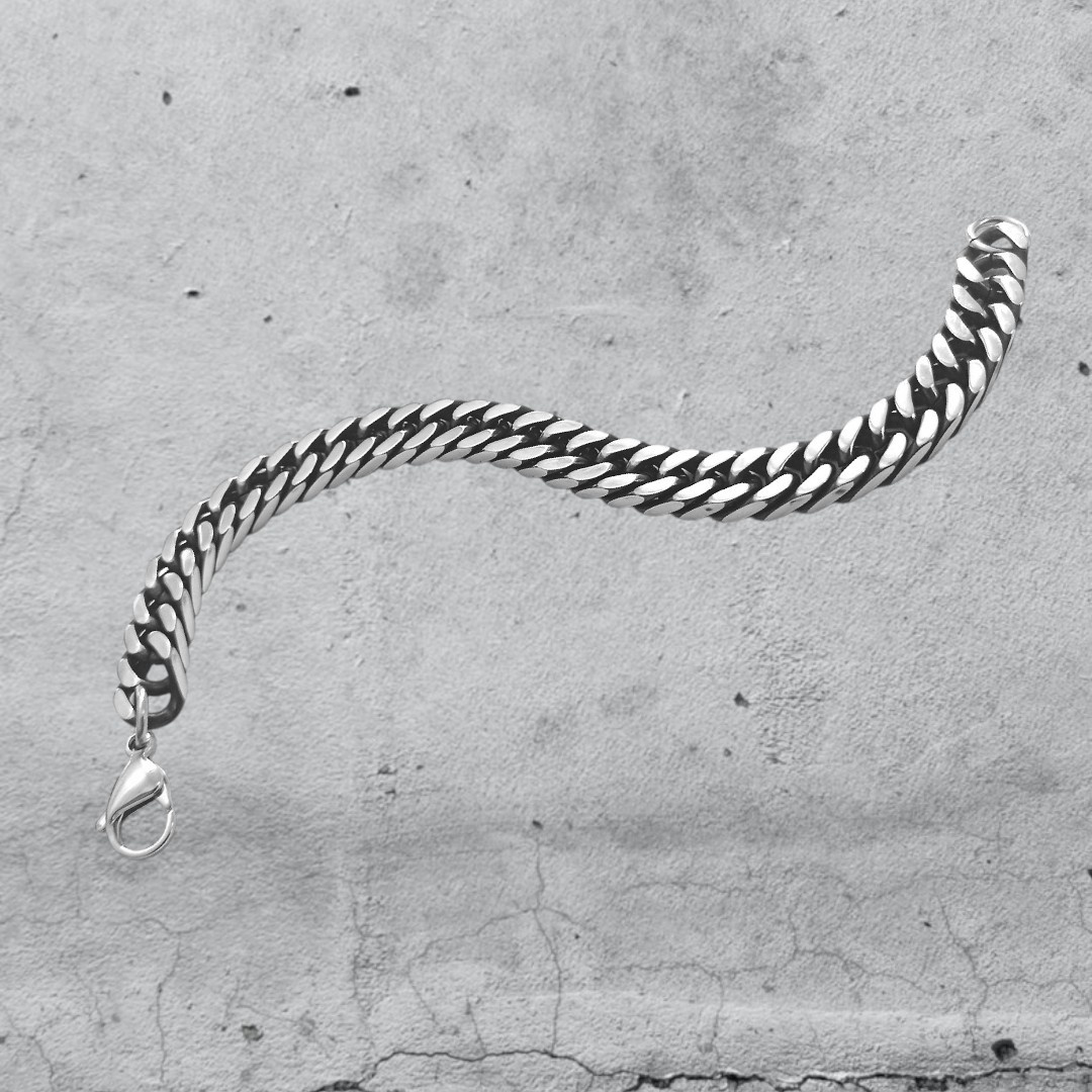 Edelstahl Panzerkette 10,5 mm geschwärzt