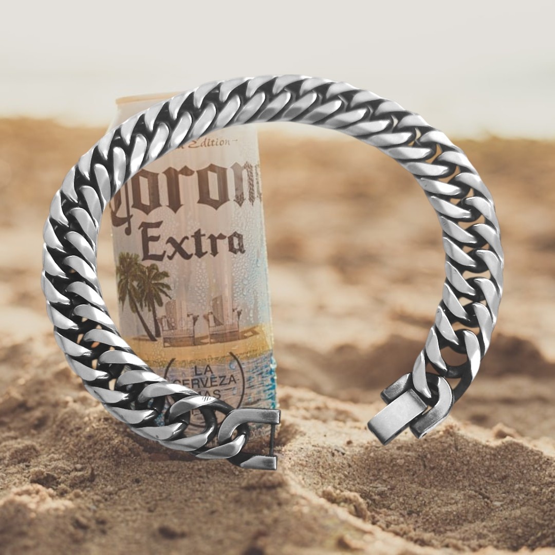 11mm Herren Panzerarmband Edelstahl | 22 cm lang