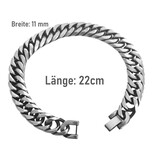 11mm Herren Panzerarmband Edelstahl | 22 cm lang