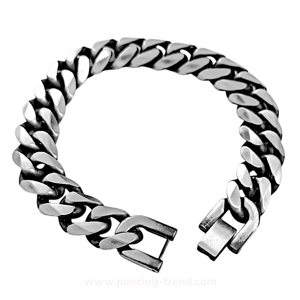 13mm Herren Panzerarmband Edelstahl | 22 cm lang