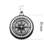 Kompass Anhänger aus Edelstahl
