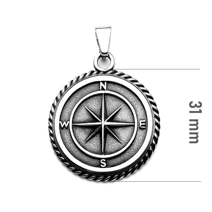 Kompass Anhänger aus Edelstahl