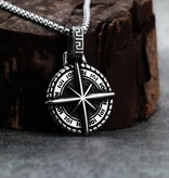 Edelstahlkette mit Kompass Anhänger