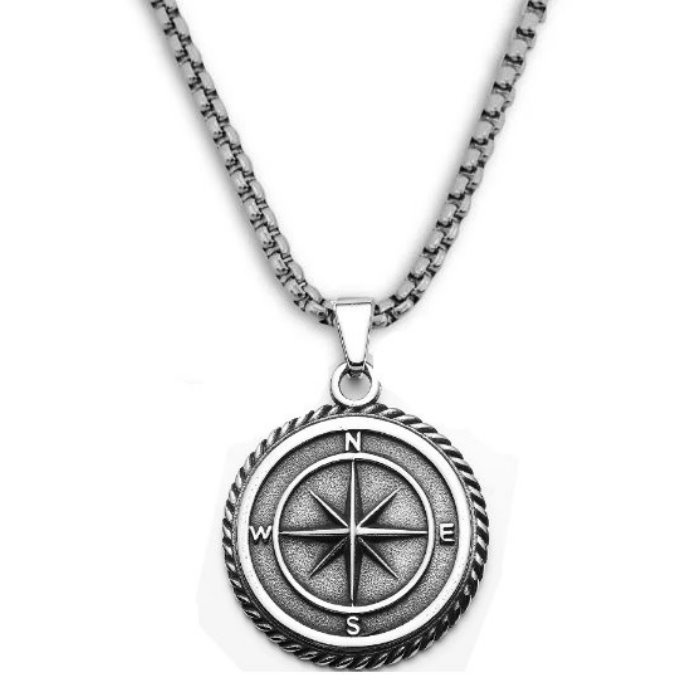 Kompass Anhänger aus Edelstahl