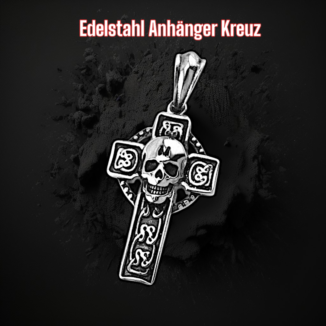 Anhänger Kreuz mit Totenkopf