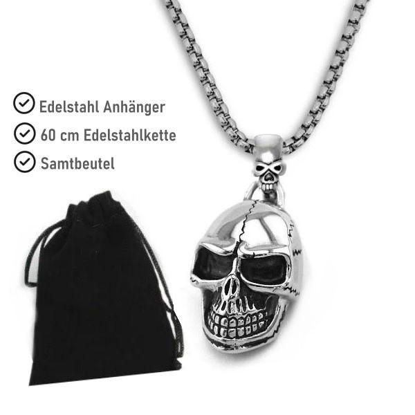 Edelstahl Anhänger Skull Totenkopf