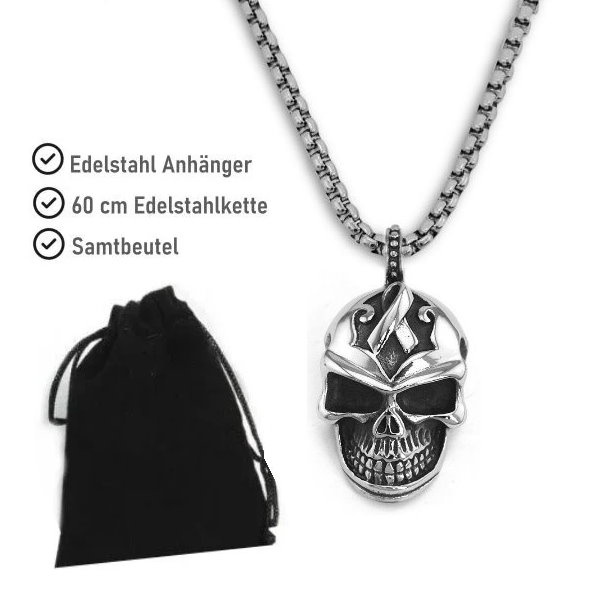 Skull Edelstahl Anhänger Totenkopf