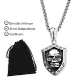 Cooler Totenkopfanhänger mit Zirkoniasteine